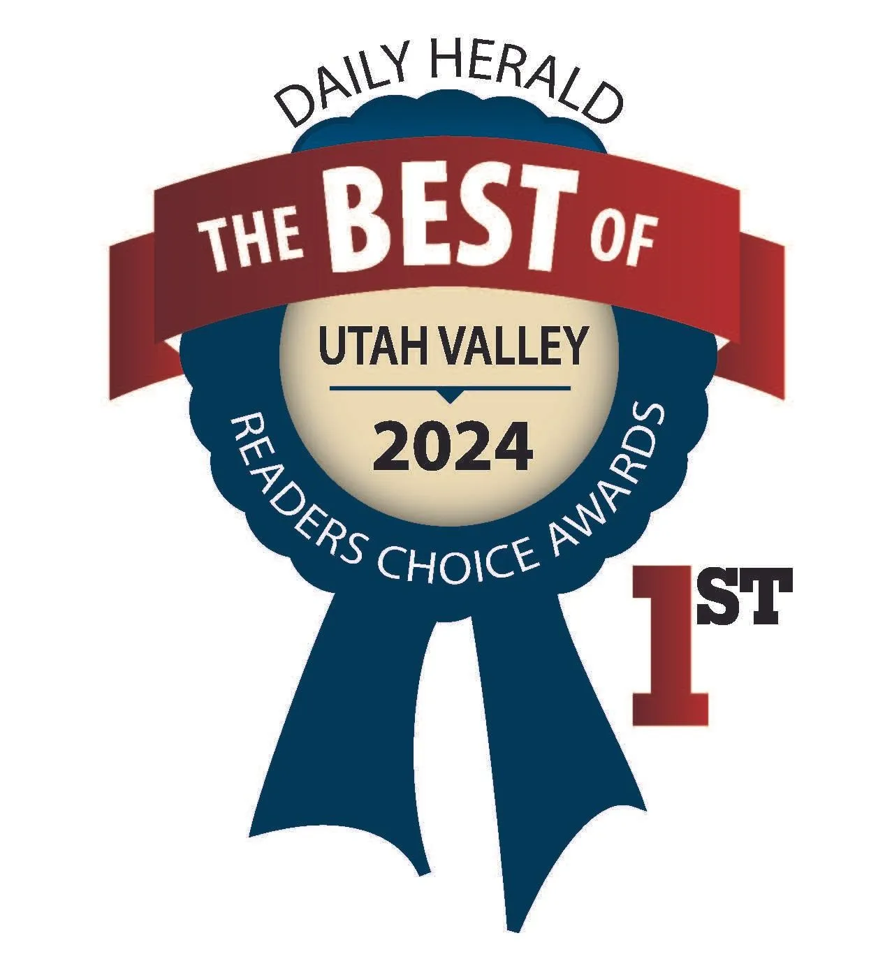 Best of Utah Valley award-winning contractor badge for Aloha Pavers & Concrete